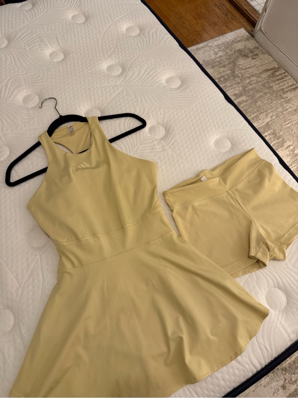 adidas Light Yellow Tennis Dress with Built-In Shorts